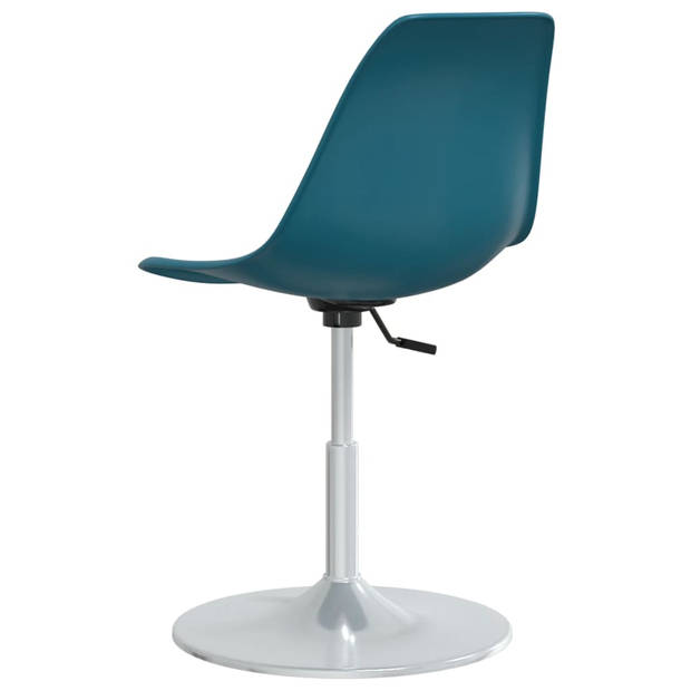 The Living Store Eetkamerstoelen - Turquoise - PP en verchroomd metaal - 46 x 56 cm - Ergonomisch