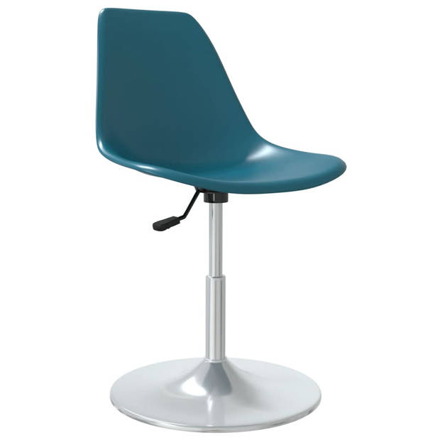 The Living Store Eetkamerstoelen - Turquoise - PP en verchroomd metaal - 46 x 56 cm - Ergonomisch