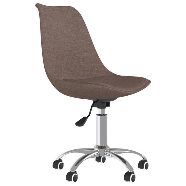 vidaXL Eetkamerstoelen draaibaar 2 st stof taupe