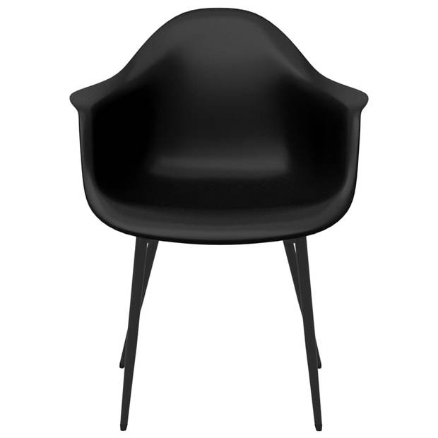 vidaXL Eetkamerstoelen 6 st PP zwart