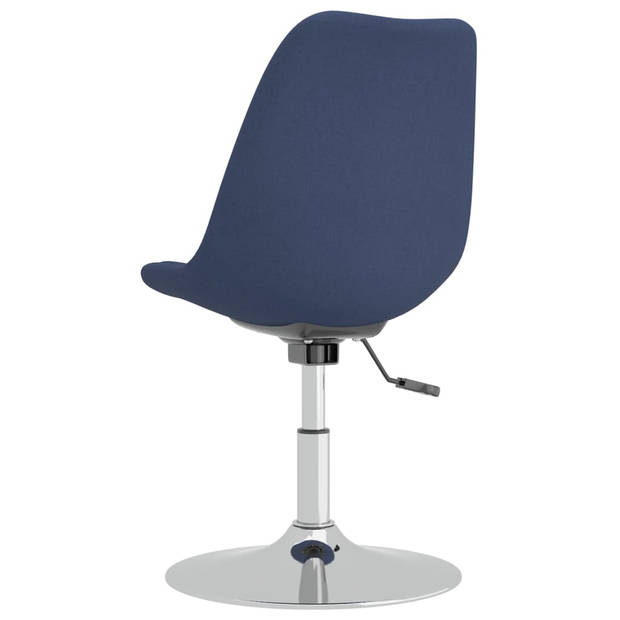 vidaXL Eetkamerstoelen draaibaar 4 st stof blauw