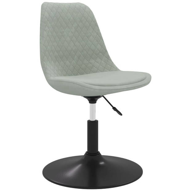 The Living Store Eetkamerstoelen 360 ° draaibaar - 49x42x(81-93)cm - Fluweel - Lichtgrijs - Stabiel metalen frame