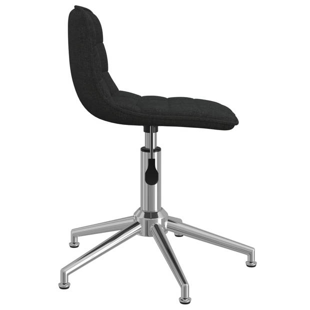 The Living Store Draaibare Eetkamerstoelen - Stof - 42.5x45x(68-82.5)cm - Zwart - Gasveermechanisme