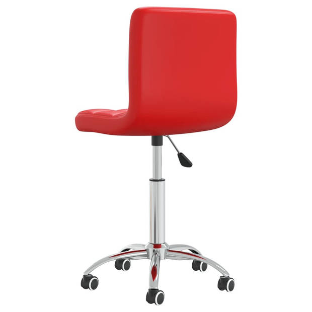 vidaXL Eetkamerstoelen draaibaar 2 st kunstleer rood