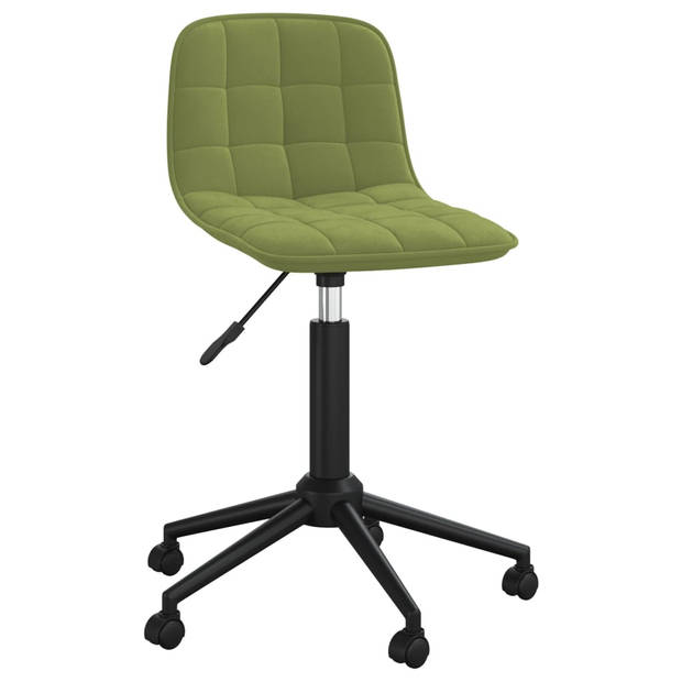 The Living Store Draaibare Eetkamerstoelen - Fluweel - Lichtgroen - Gepoedercoat Staal - 42.5 x 45 x (69-80.5) cm