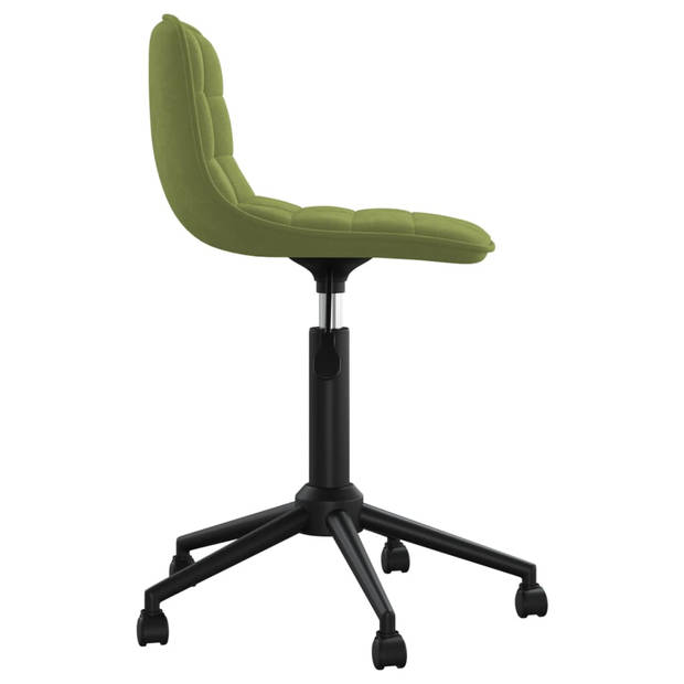 The Living Store Draaibare Eetkamerstoelen - Fluweel - Lichtgroen - Gepoedercoat Staal - 42.5 x 45 x (69-80.5) cm