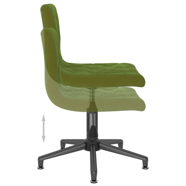 The Living Store Draaibare Eetkamerstoelen - Fluweel - Lichtgroen - 40 x 43 cm - Gasveermechanisme