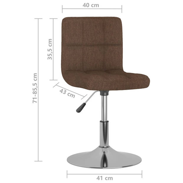 The Living Store Eetkamerstoelen - Bruin - 40 x 43 x (71-85.5) cm - Draaibaar