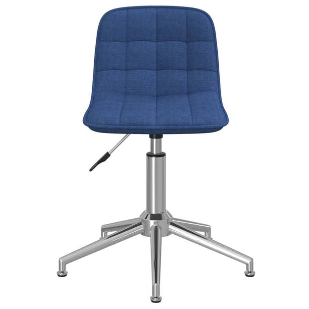 The Living Store draaibare eetkamerstoelen - Stof - Verchroomd staal - Blauw - 42.5 x 45 x (68 - 82.5) cm