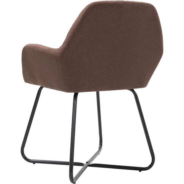 The Living Store Eetstoelen - Set van 6 - Stof - Bruin - 61x61x84 cm - Ergonomisch