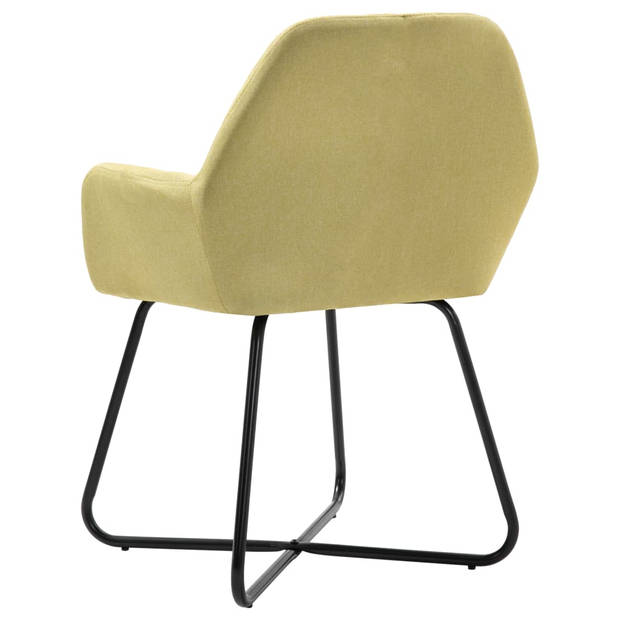 The Living Store Eetkamerstoelen Set - Groen - Stof - 61 x 61 x 84 cm - Comfortabel en stabiel