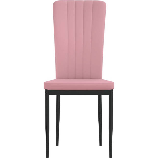 The Living Store Eetkamerstoelen - Fluweel - Roze - 42 x 57.5 x 95 cm - Ergonomisch design