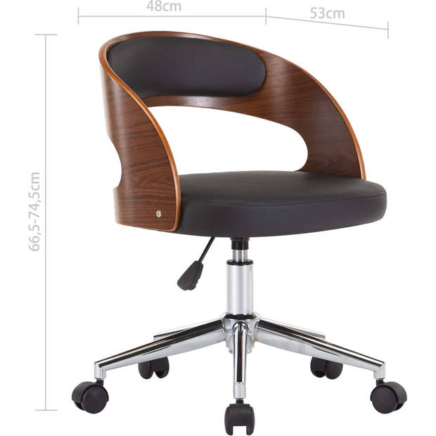 The Living Store Eetkamerstoelen - Set van 6 - Zwart - 48 x 53 x (66.5-74.5) cm - Comfortabel - Stijlvol - Ergonomisch