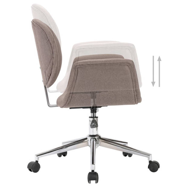 vidaXL Eetkamerstoelen draaibaar 6 st stof taupe