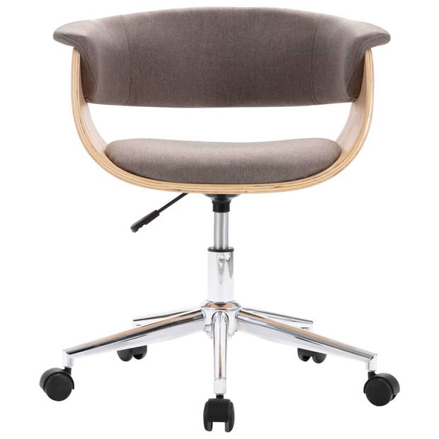 vidaXL Eetkamerstoelen draaibaar 6 st stof taupe