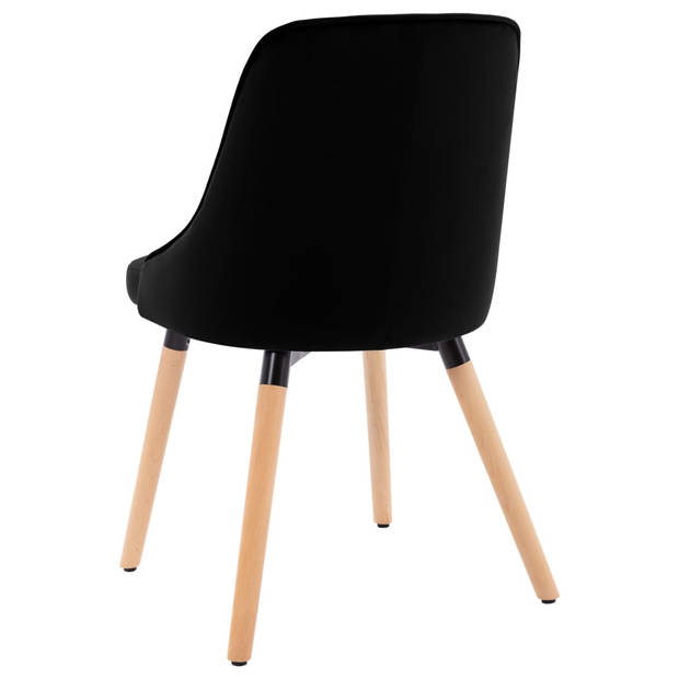 vidaXL Eetkamerstoelen 2 st fluweel zwart