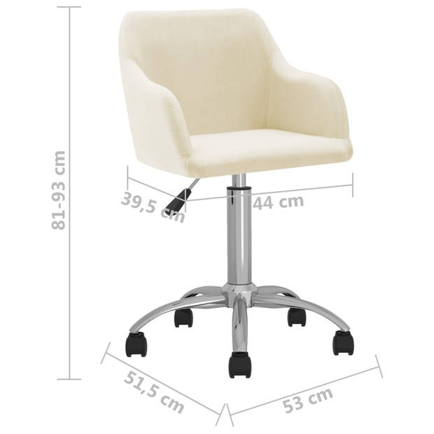 The Living Store Eetstoelen - Eetkamerstoel - 53x51.5 cm - Crème - 360 graden draaibaar