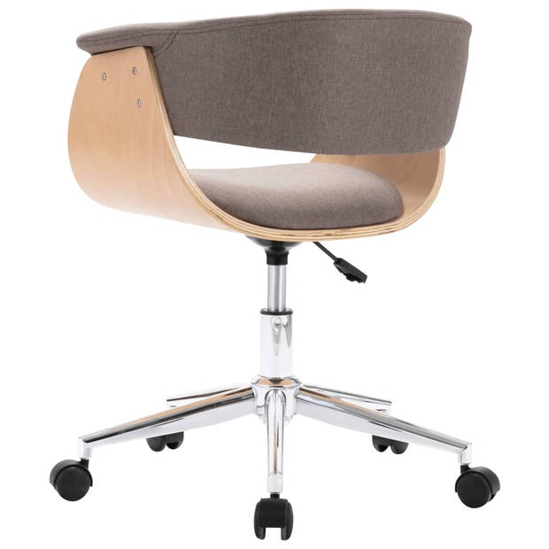 vidaXL Eetkamerstoelen 4 st draaibaar stof taupe