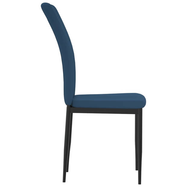 The Living Store Eetkamerstoelen - Blauw Fluweel - Ergonomisch ontworpen - Stevig frame - 42x57.5x95 cm