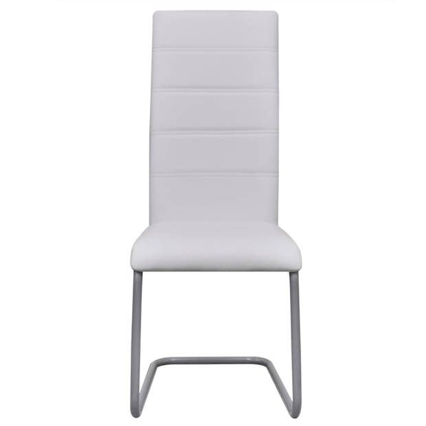 The Living Store Zwevende Eetkamerstoelen - 41 x 52.5 x 102.5 cm - Kunstleer - Wit