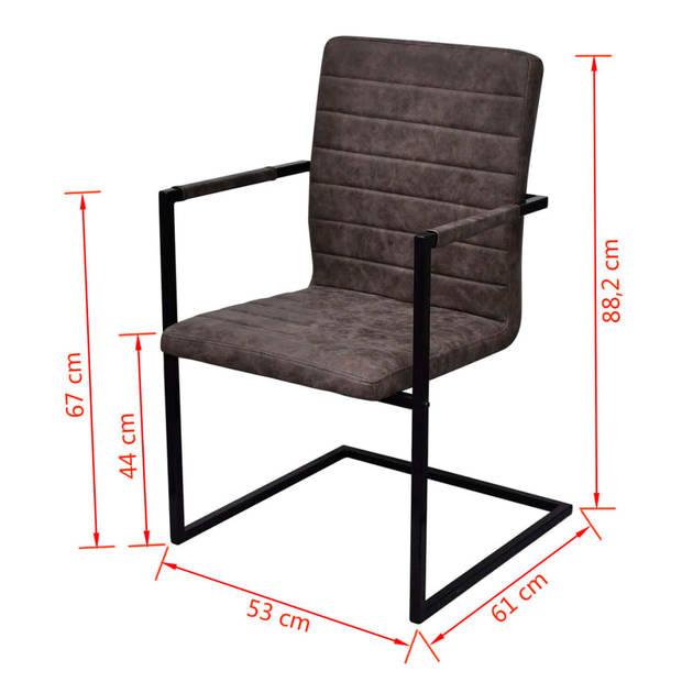 vidaXL Eetkamerstoelen 6 st kunstleer bruin