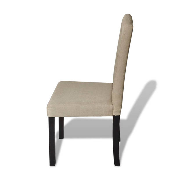 vidaXL Eetkamerstoelen 2 st stof camel