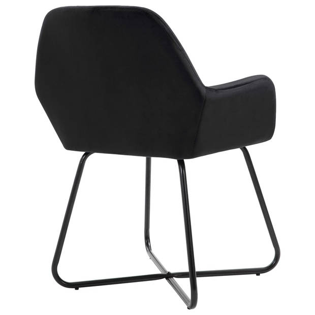 vidaXL Eetkamerstoelen 6 st fluweel zwart