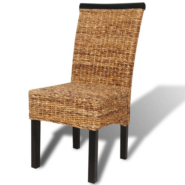 vidaXL Eetkamerstoelen 2 st abaca en massief mangohout