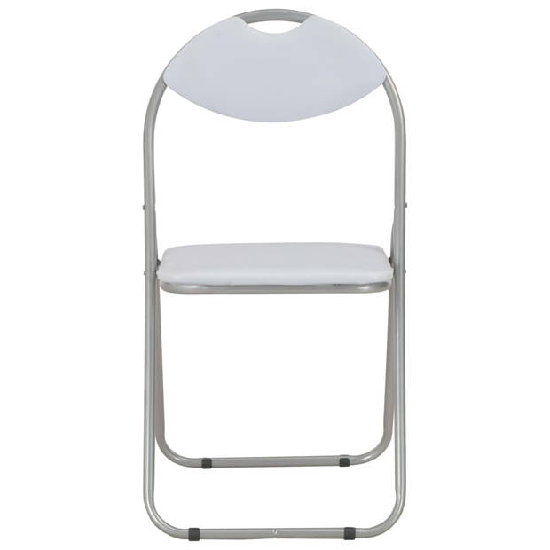 The Living Store Klapstoelenset - Eetkamerstoelen - 44x43x80.5 cm - Stalen frame - Vlekbestendig leer