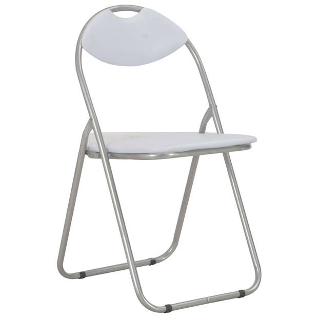 The Living Store Klapstoelenset - Eetkamerstoelen - 44x43x80.5 cm - Stalen frame - Vlekbestendig leer