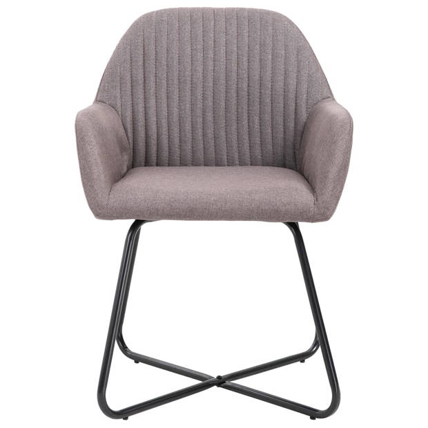 vidaXL Eetkamerstoelen 6 st stof taupe