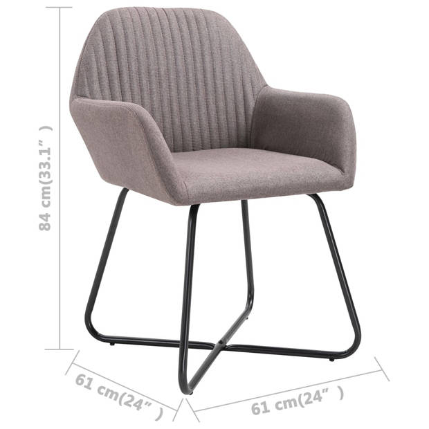 vidaXL Eetkamerstoelen 6 st stof taupe