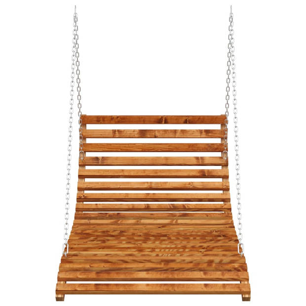 The Living Store Schommelbed - Houten hangbed - 115 x 147 x 46 cm - Massief gebogen hout met teakafwerking