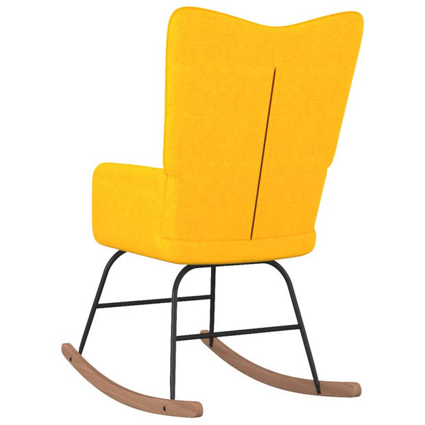 The Living Store Schommelfauteuil Stoel - 61 x 78 x 98 cm - Mosterdgeel