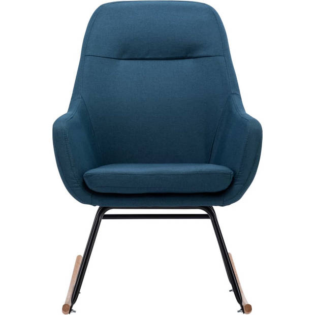 The Living Store Schommelstoel Modern - Stoelen - 61 x 80.5 x 89 cm - Blauw