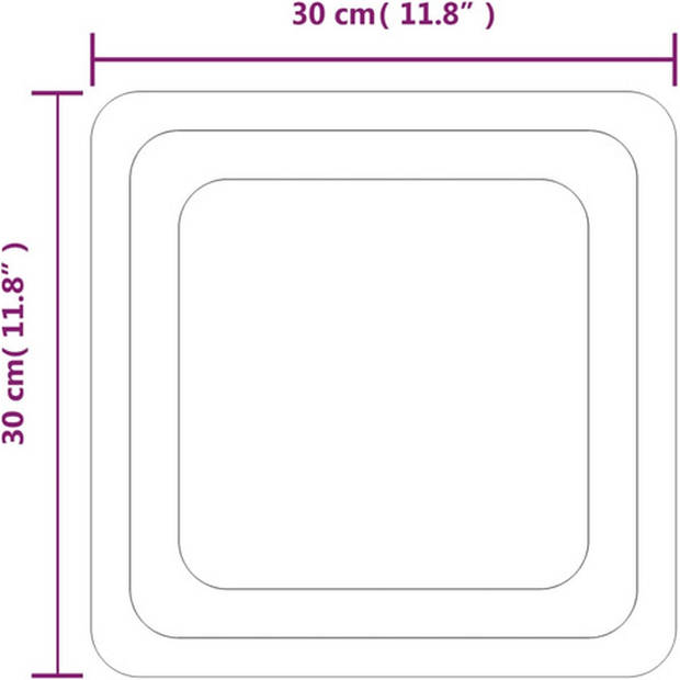 The Living Store LED-badkamerspiegel - IP65 waterdicht - USB-interface - eenvoudige installatie - 30x30 cm glas - 5V -