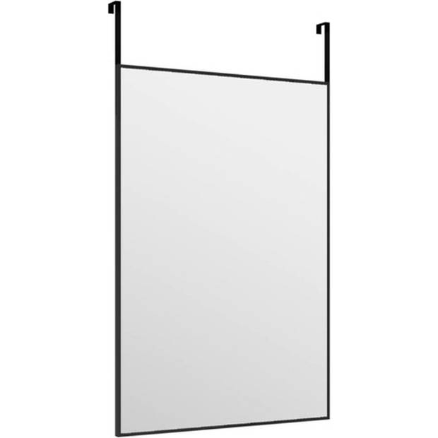 The Living Store Deurspiegel - Zwarte Aluminium Frame - 40 x 60 cm - Verstelbaar