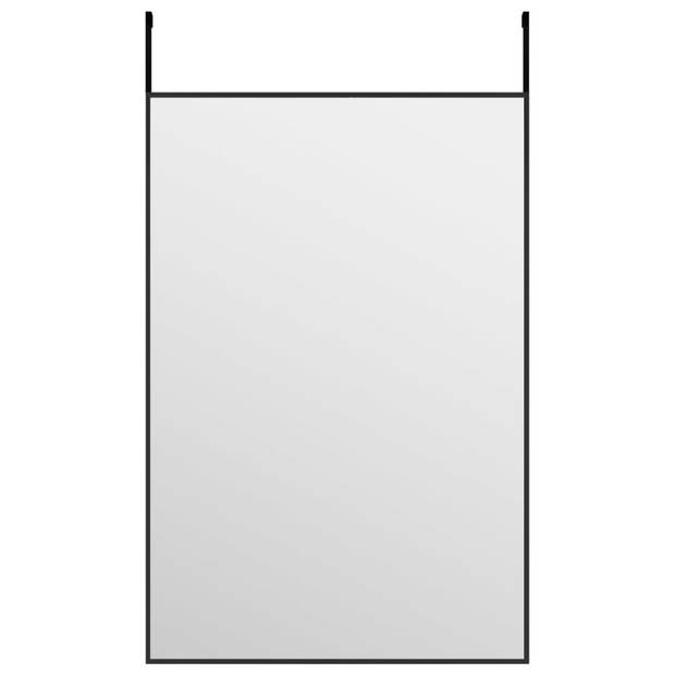 The Living Store Deurspiegel - Zwarte Aluminium Frame - 40 x 60 cm - Verstelbaar