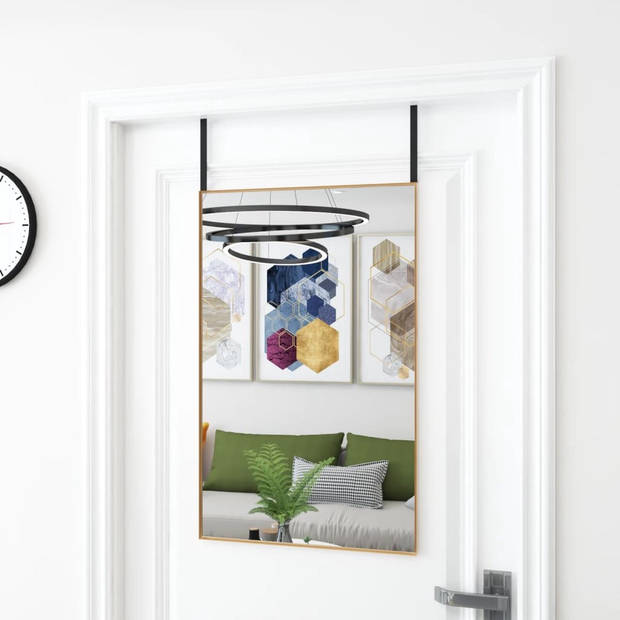 The Living Store Deurspiegel Goud 50x80cm - Stevig aluminium frame