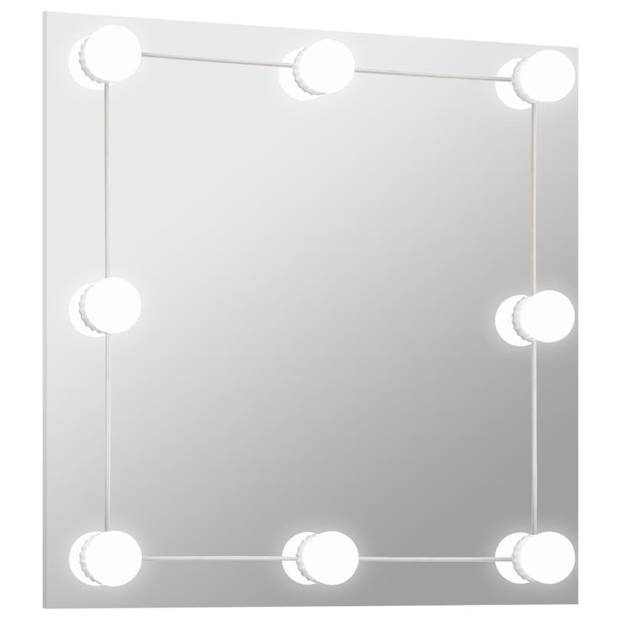 The Living Store LED Wandspiegel - 60x60 cm - Slijprand - Make-upverlichting