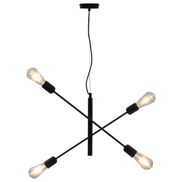 The Living Store Plafondlamp s - Plafondlamp - 60 x 28 x 100 cm - Zwart - E27 fitting