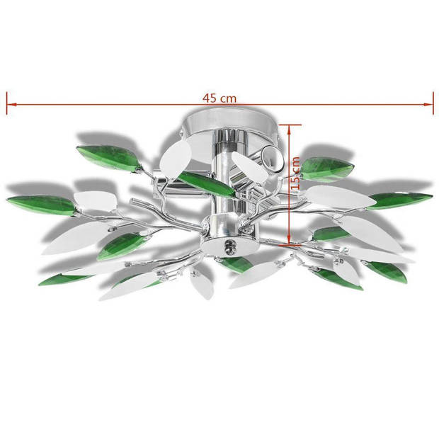 The Living Store Plafondlamp Kristallen Blaadjes - 450 x 150 mm - Chroom