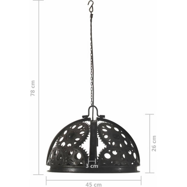 The Living Store Plafondlamp Fietsketting Industrieel - 45 x 78 cm - Zwart ijzer