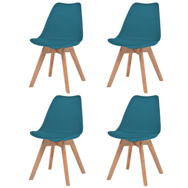 The Living Store Eetkamerstoelen - Turquoise - 48 x 53 x 83 cm - Ergonomisch ontwerp