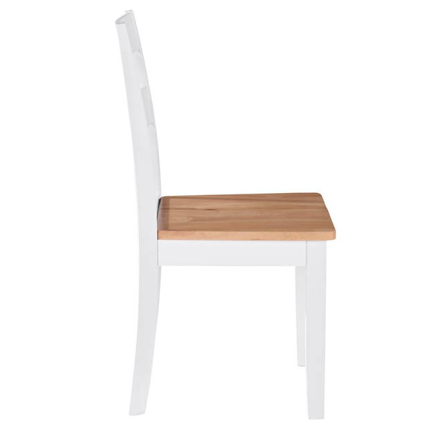 vidaXL Eetkamerstoelen 2 st massief rubberwood wit