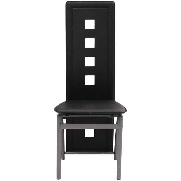 The Living Store Eetkamerstoelen - Stoelen - 43 x 55.5 x 108 cm - Zwart - Stalen frame