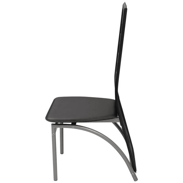 The Living Store Eetkamerstoelen - Stoelen - 43 x 55.5 x 108 cm - Zwart - Stalen frame