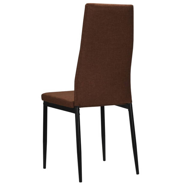 vidaXL Eetkamerstoelen 6 st stof bruin