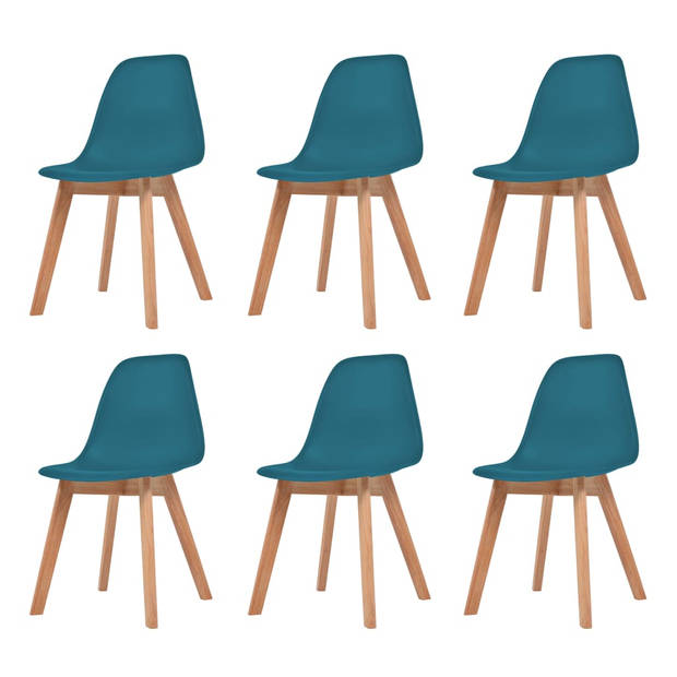 The Living Store Eetkamerstoelen - Eetkamerstoelen - 46.5 x 47.5 x 83 cm - Turquoise