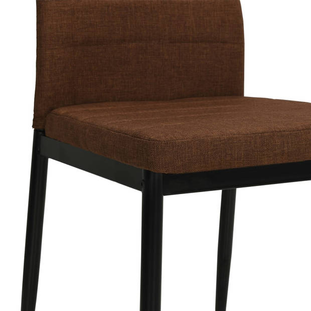 The Living Store Eetkamerstoelen - Bruin - 43x44x96 cm - Stalen Frame - Polyester